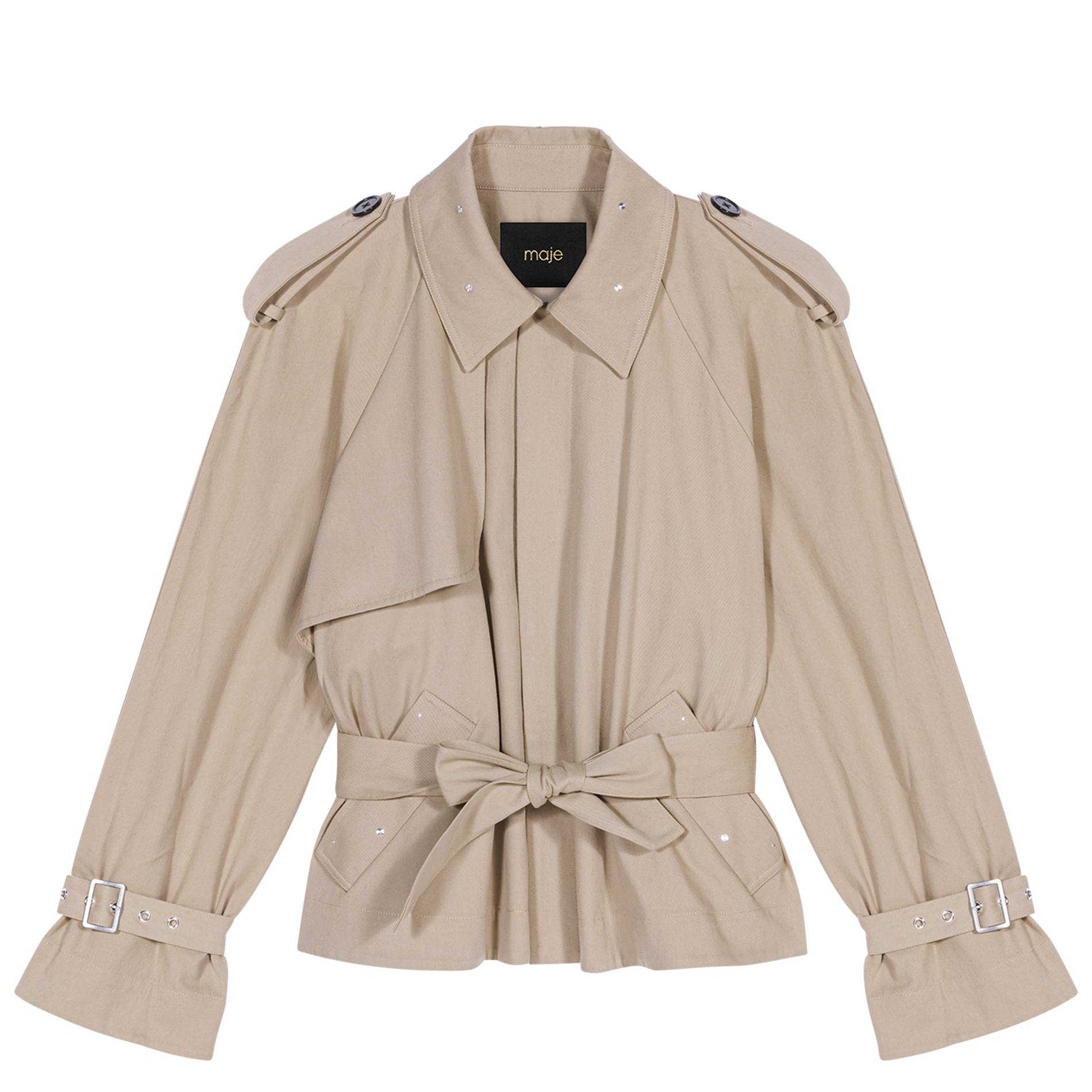 Veste courte déperlante en coton | Beige
