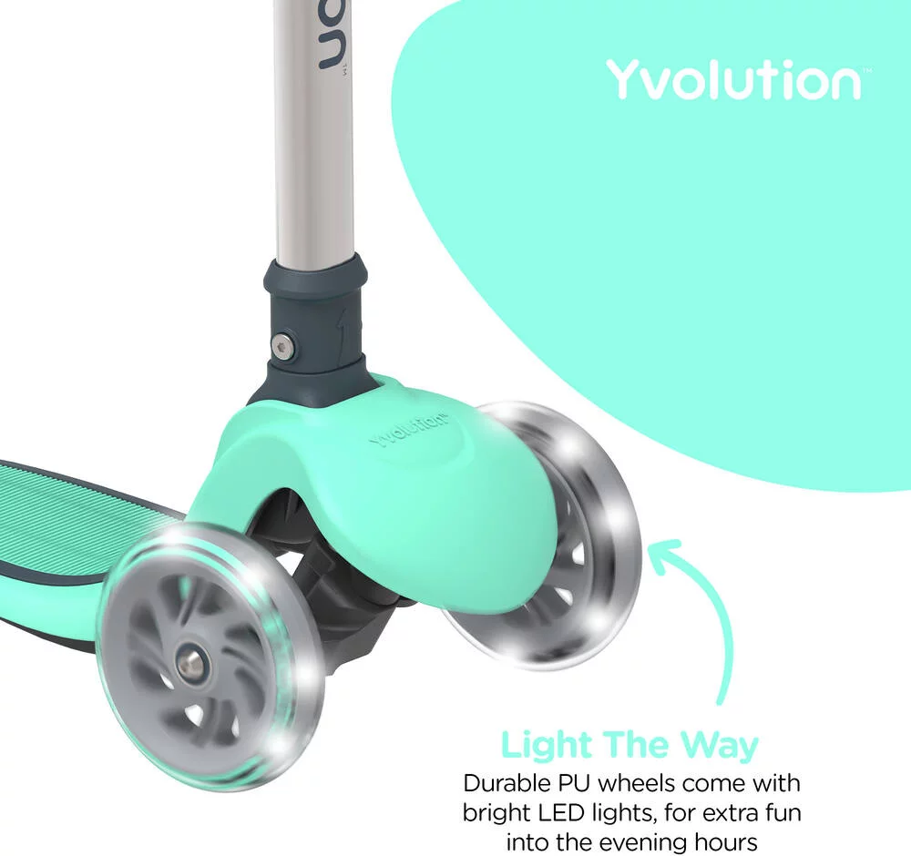 YVOLUTION GLIDER AIR VERT - TROTTINETTE 3 ROUES LUMINEUSES