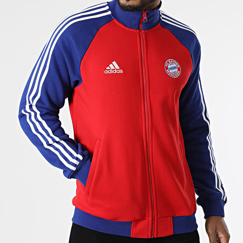 Veste Zippée A Bandes FC Bayern H67174 Rouge Bleu Roi