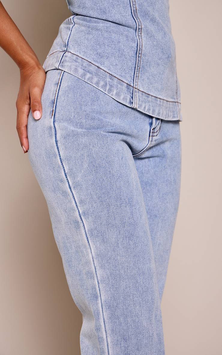 Bleu Clair Jean Évasé En Denim Petite Avec Fermeture Éclair Latérale