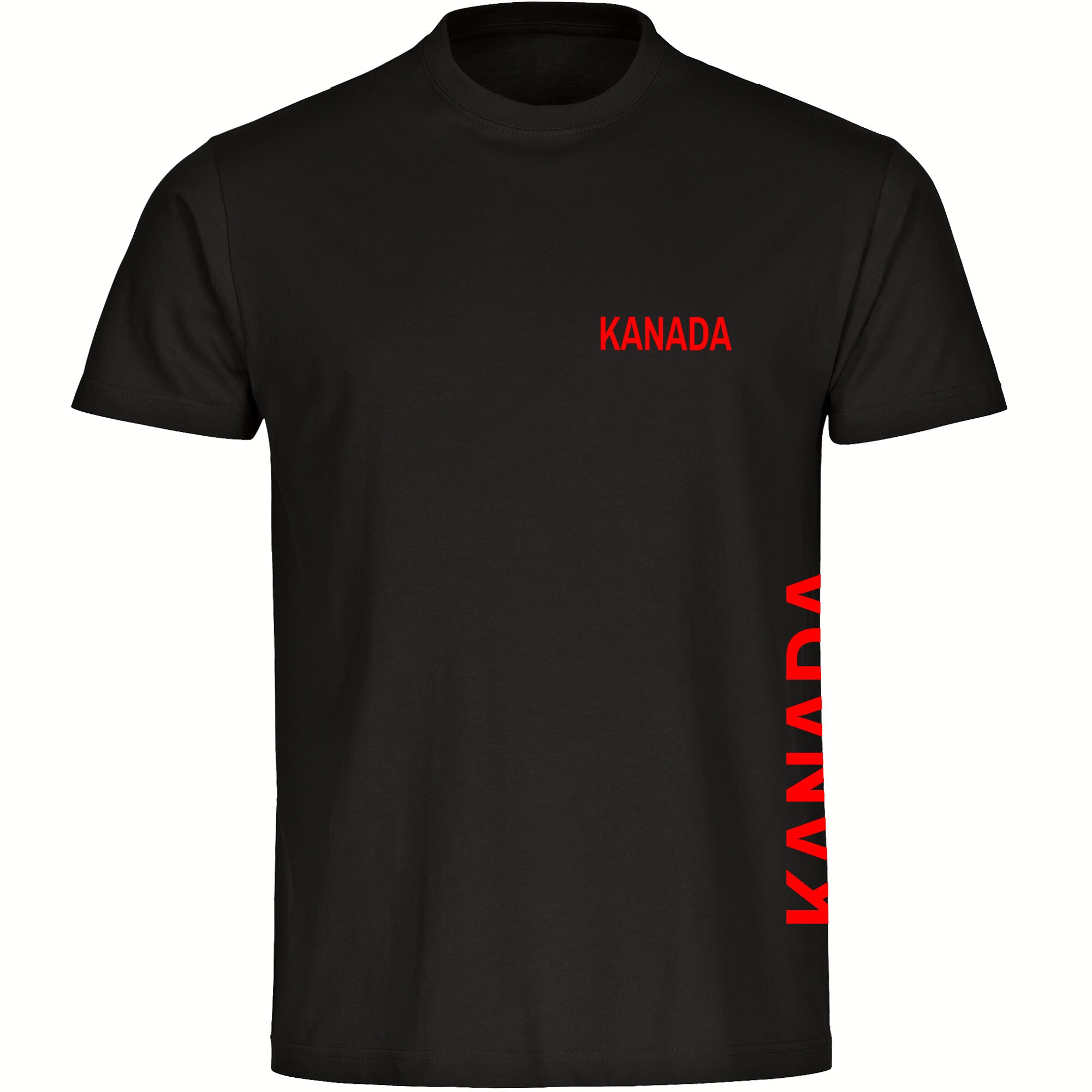multifanshop® Herren T-Shirt - Kanada - Brust & Seite - Druck rot