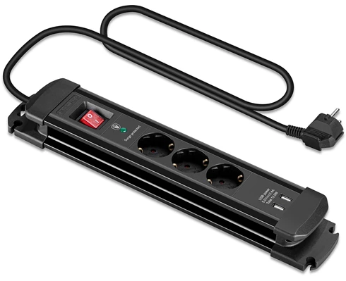 Andersson Surge protection 3-way with USB-ports 1,5m (12000A)