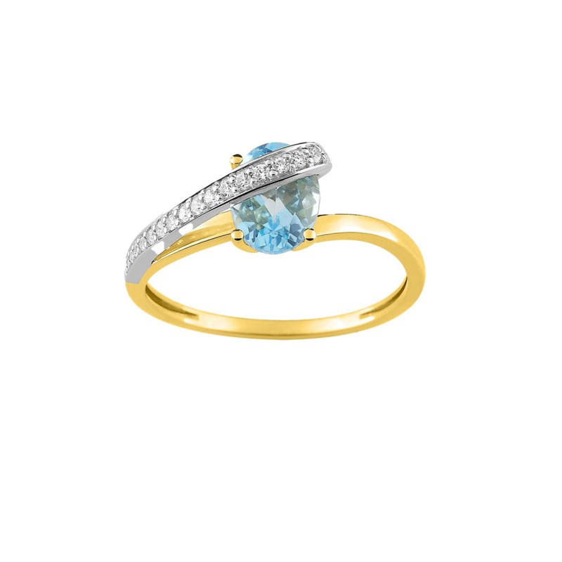 Bague femme - topaze - Or 18 Carats