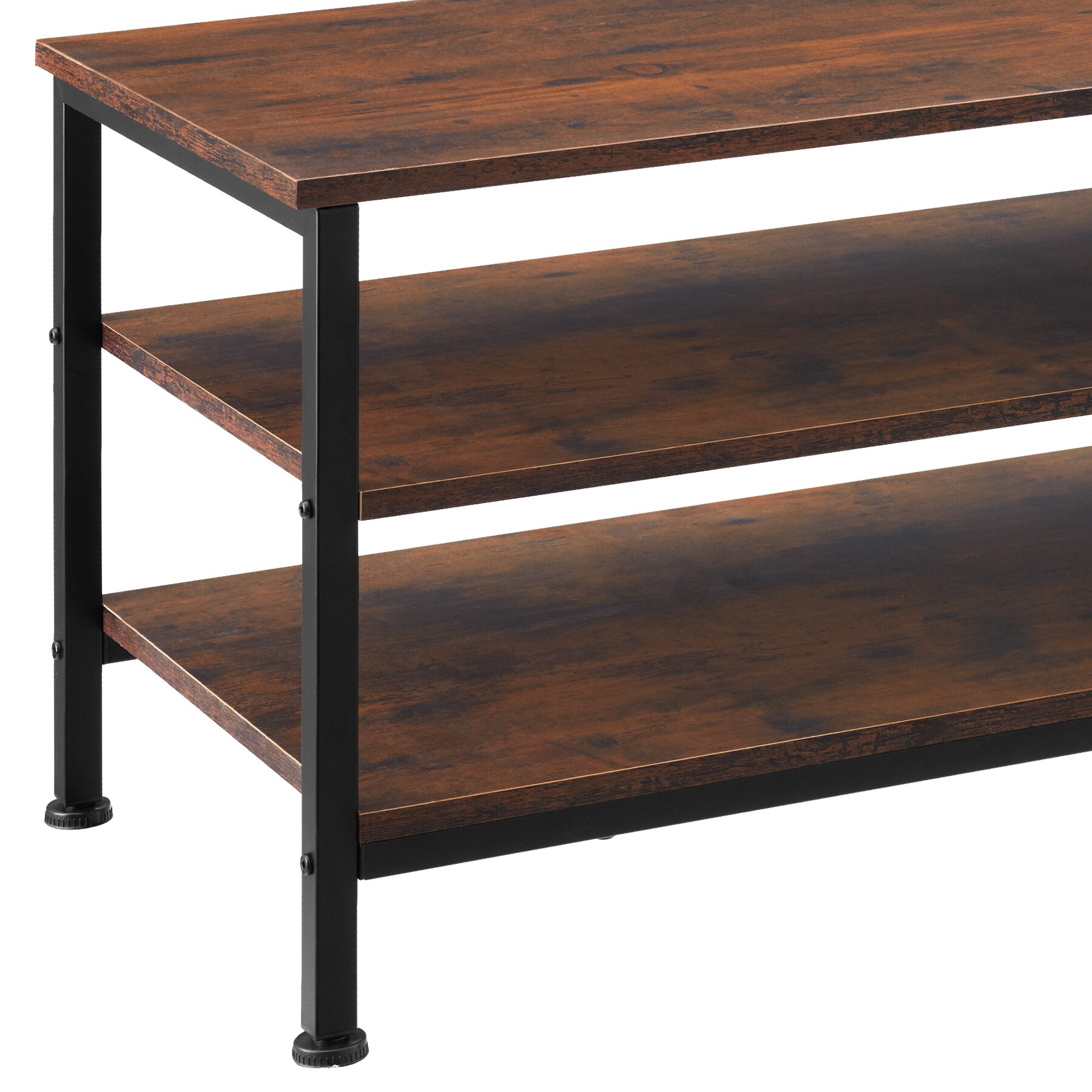 tectake® TV-Regal, Industrial Style, 2 offene Fächer, Staufach mit Magnettür, 110 x 40 x 45,5 cm