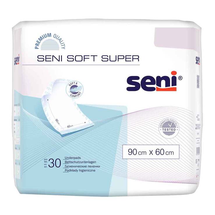 Seni Soft Super Bettschutzunterlagen 90x60 cm, 30 St