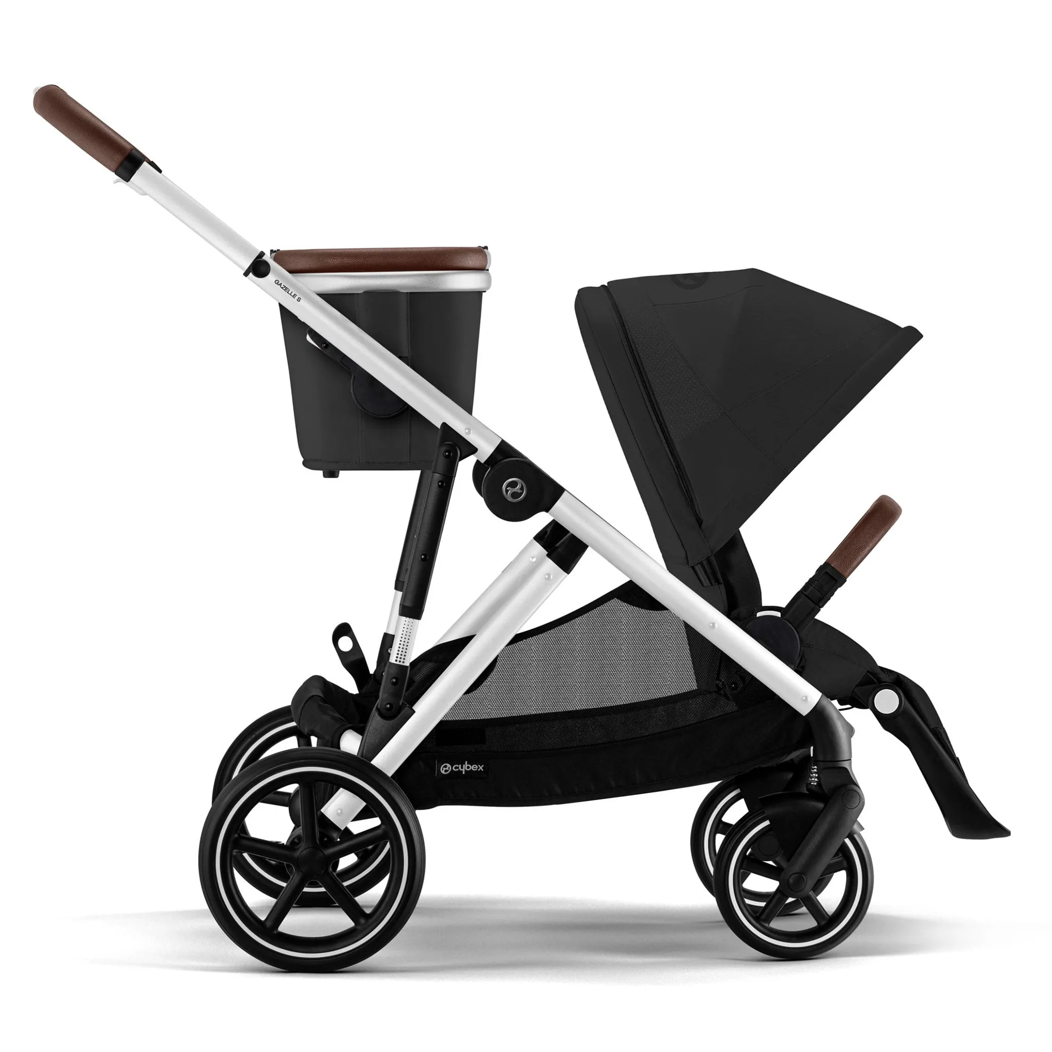Cybex Poussette Gazelle S 2 – Châssis couleur argent avec siège Noir Moon