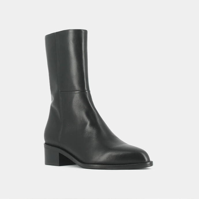 Bottines à talons  en cuir noir