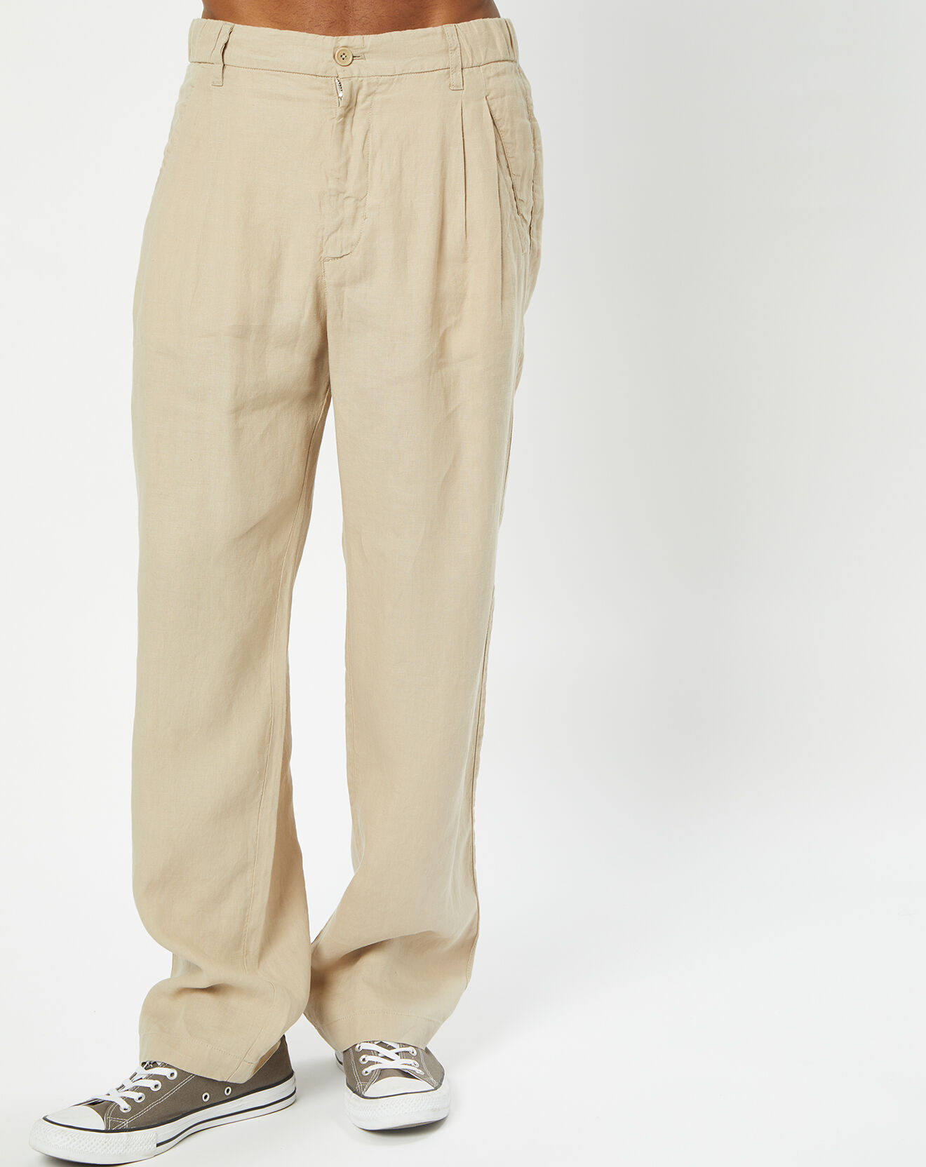 Marc O'Polo Pantalon 100% Lin Mossbo Pant Pinces beige