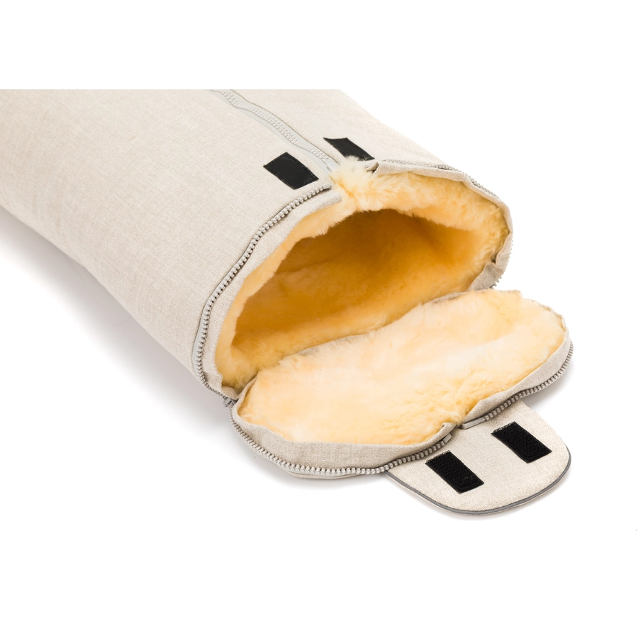 fillikid Winterfußsack Pamir für Babyschale Echtfell Sand Melange