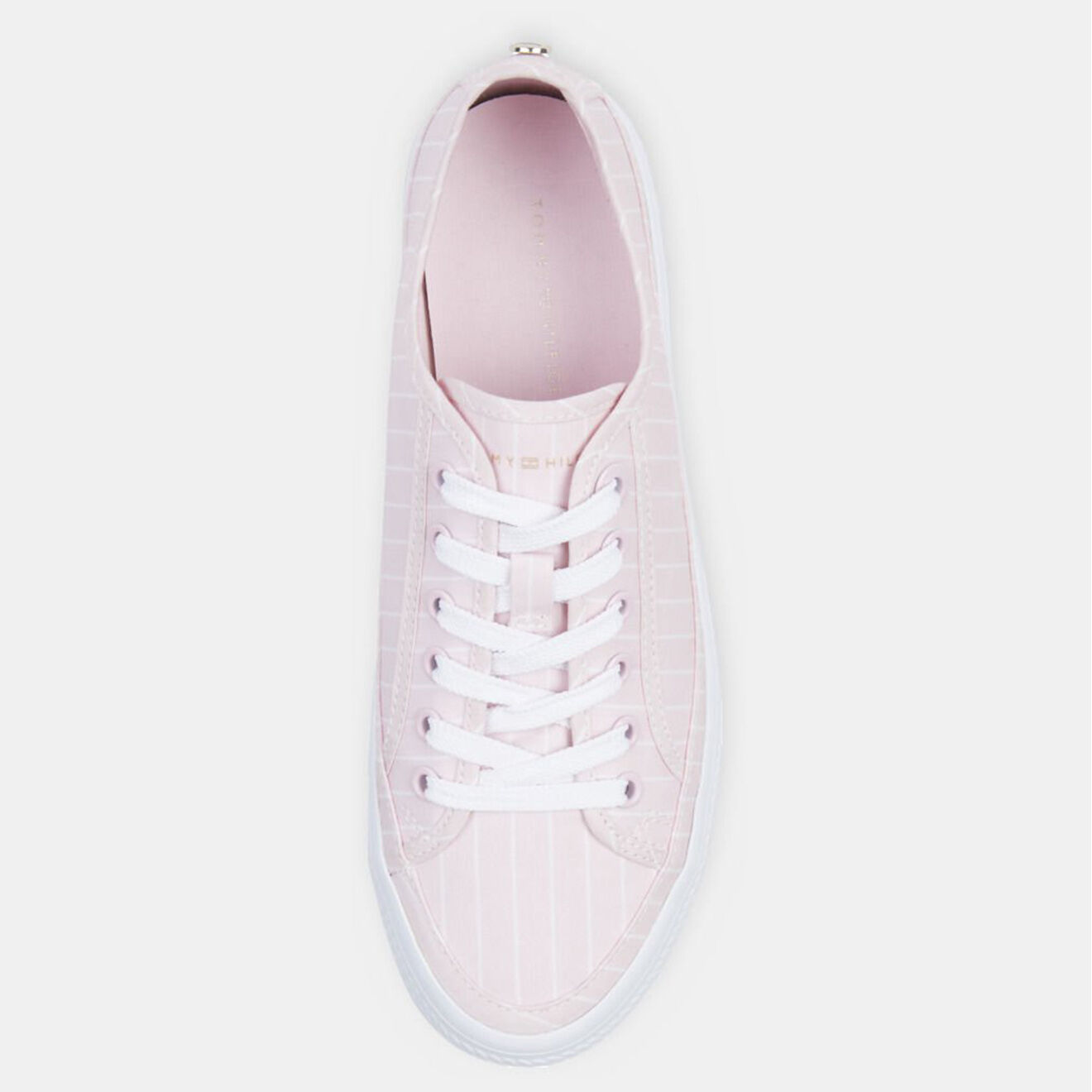 Tommy Hilfiger Baskets Essential rayées rose pâle