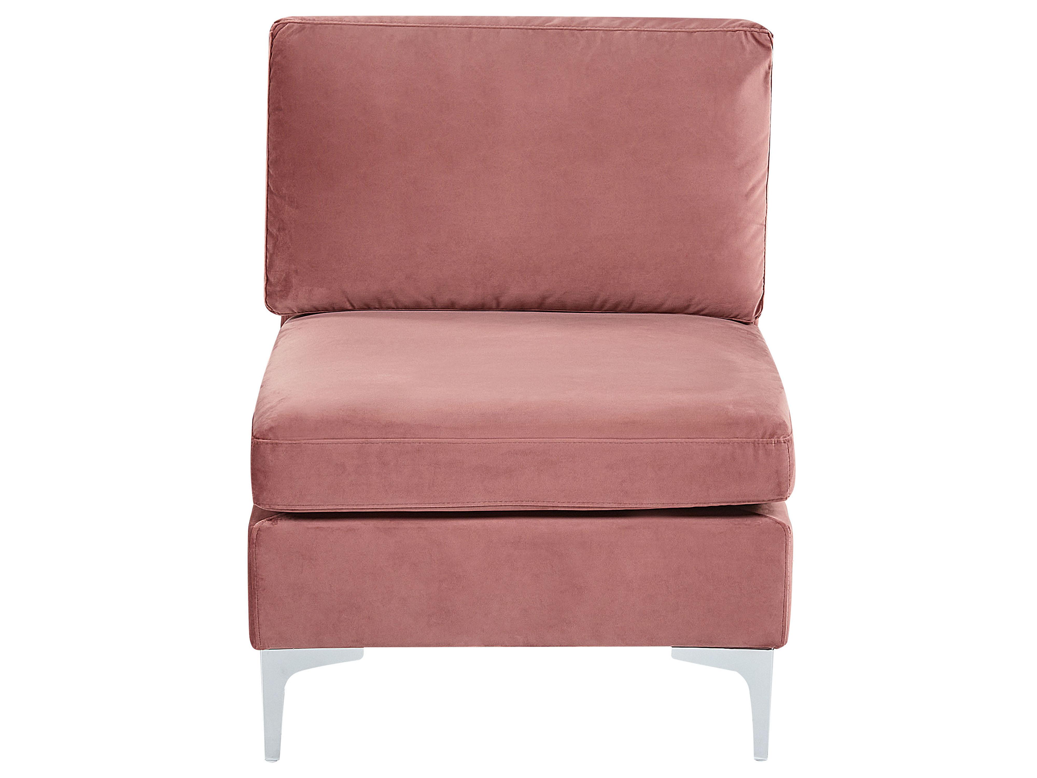 Modulaire bank 3-zits EVJA Fluweel Roze met ottomaan