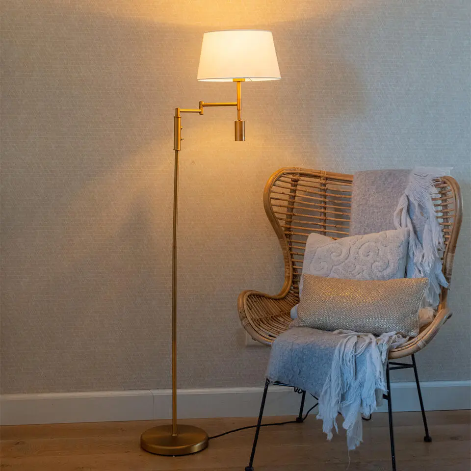 Qazqa vloerlampen ladas bruin e27