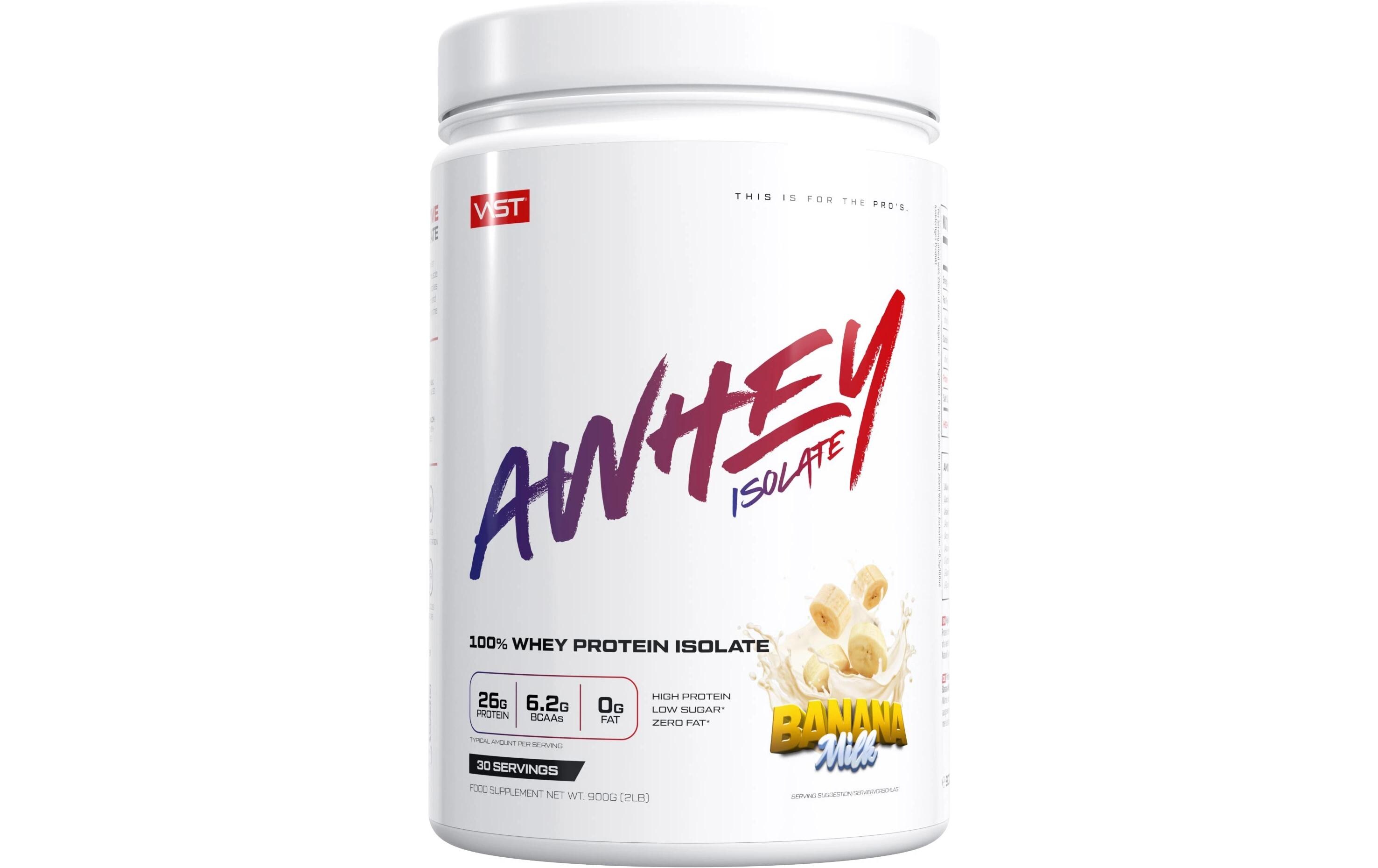 Pulver AWhey Isolate Dose: 900g, Banana MilkProteingetränk
