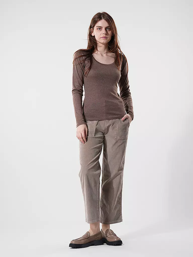 OPUS Langarmshirt SORANA braun