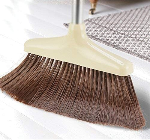 (2-tlg. Set) Teleskop Besen mit Kehrschaufel Haushalt Handfeger Reinigungs Hilfe - Beige