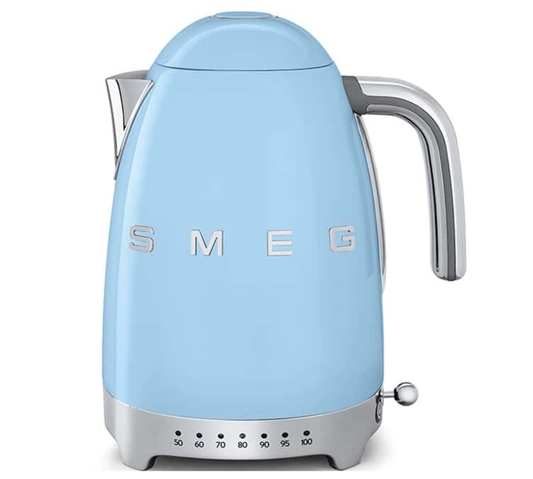 Bouilloire SMEG KLF04PBEU Bleu azur - température réglable + Offre Cadeau
