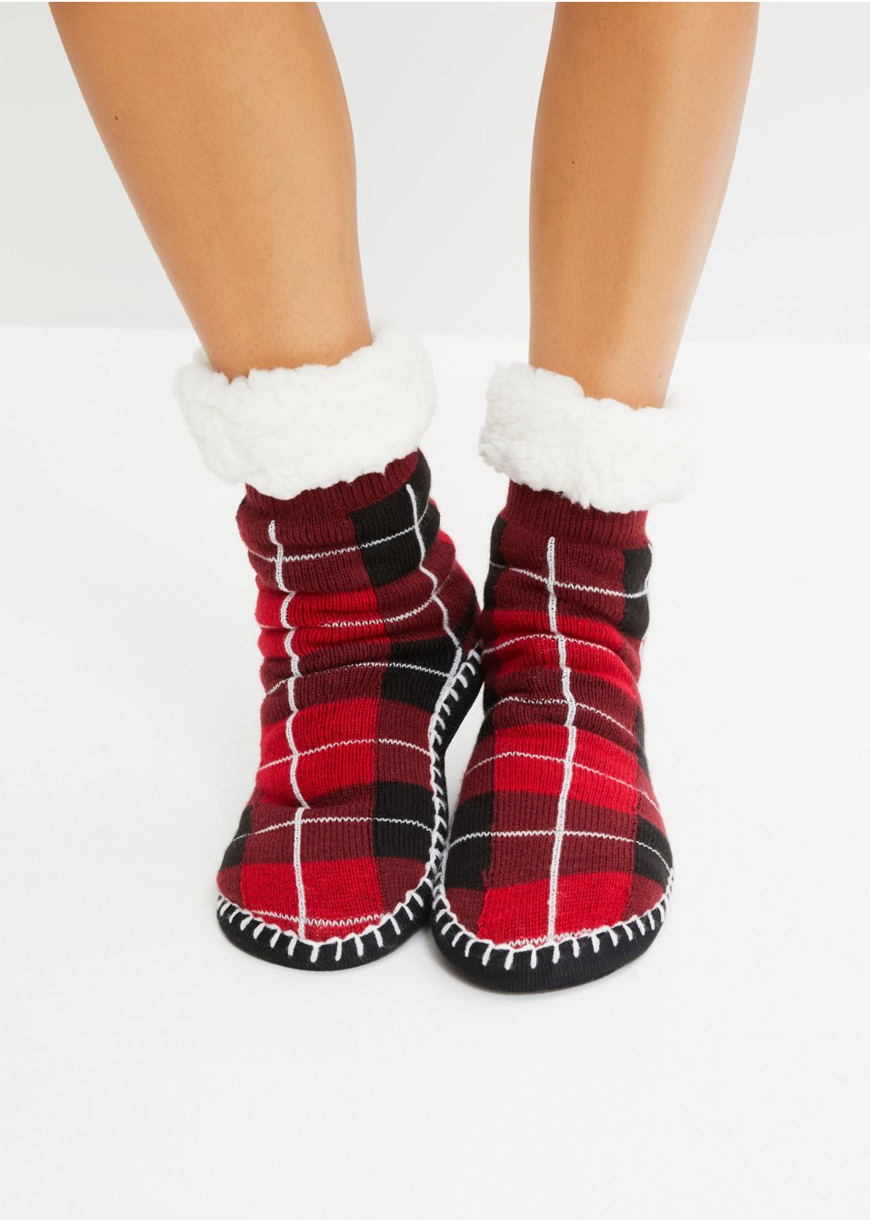 Chaussettes d'intérieur avec semelle antiglisse et doublure peluche