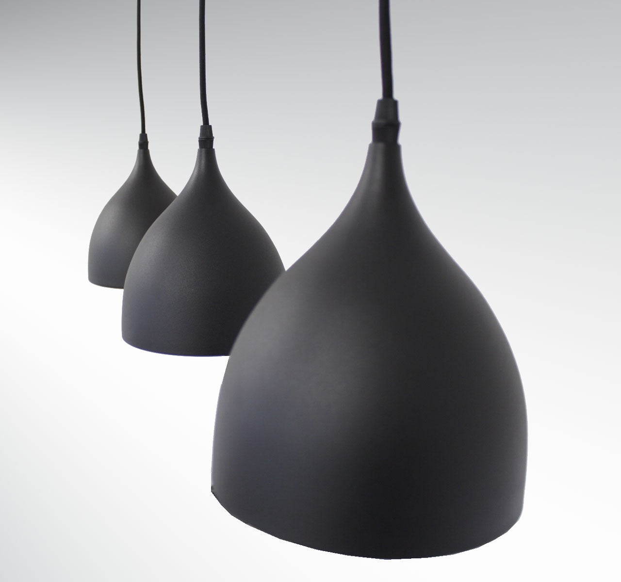Timao P3 hanglamp, 3x17cm Ø, mat zwart & koper metaal, 10587