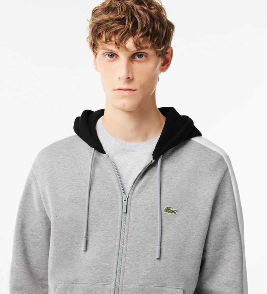 Moletom Lacoste Jogger com blocos de cores cinza