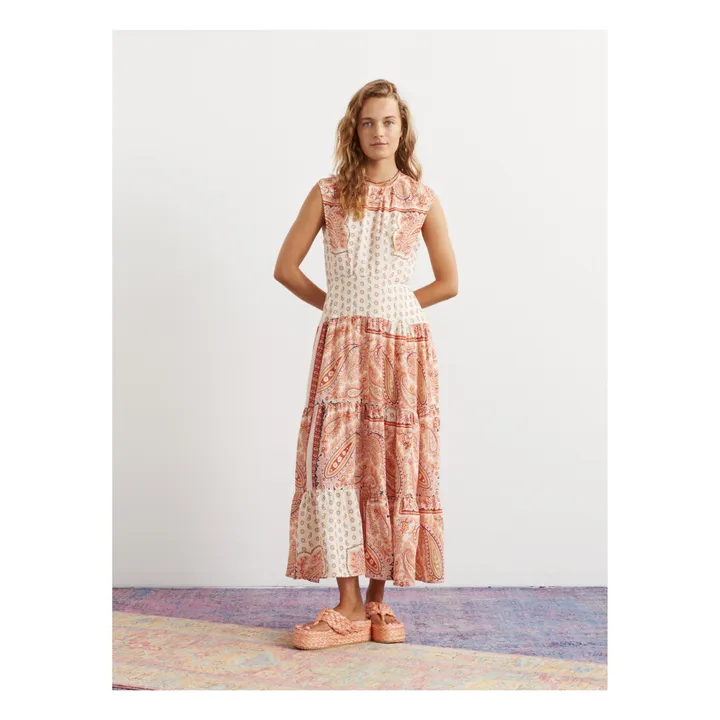 Boteh Robe Cravat Maxi Lin | Rose
