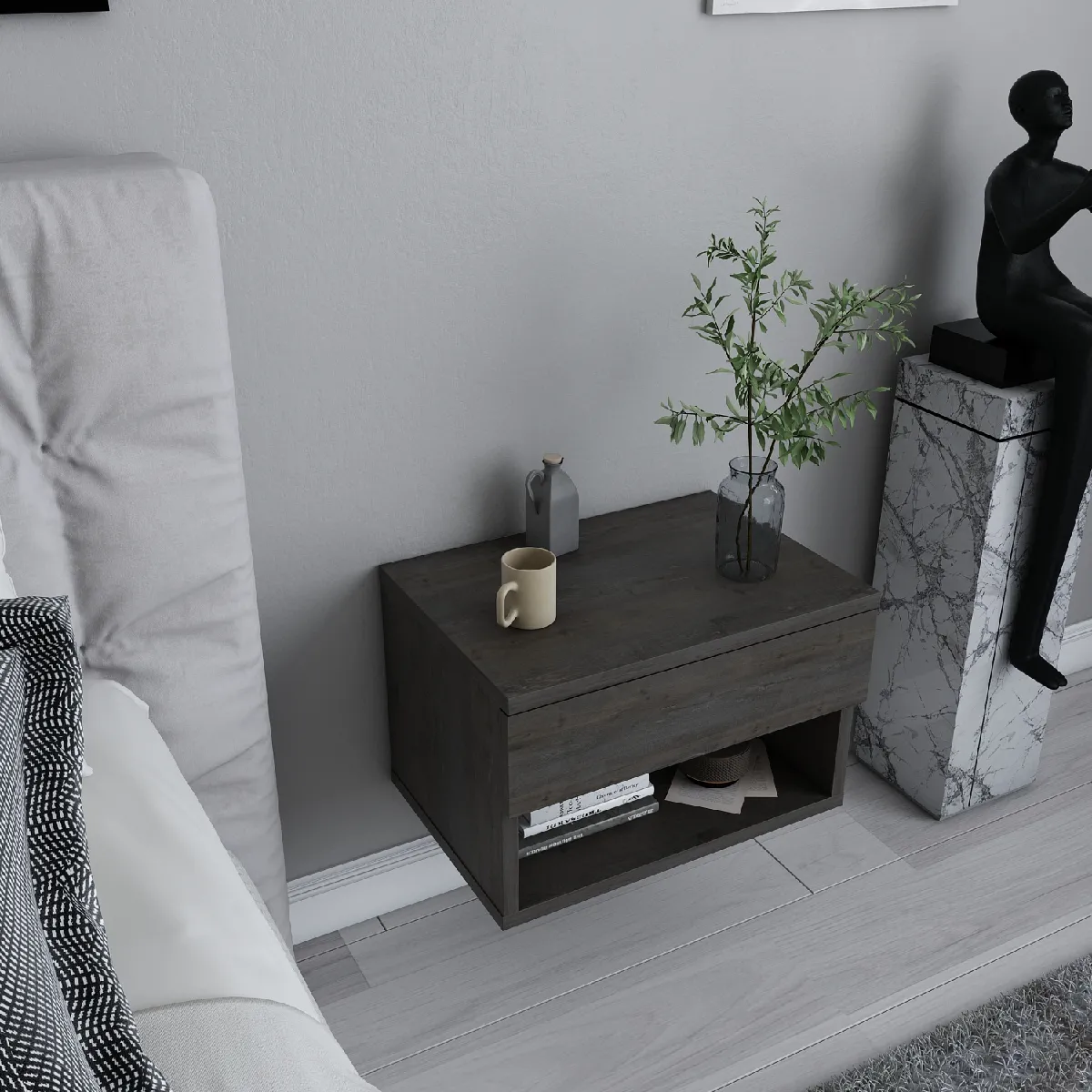 DECOROTIKA Table de chevet Jamot - Wenge