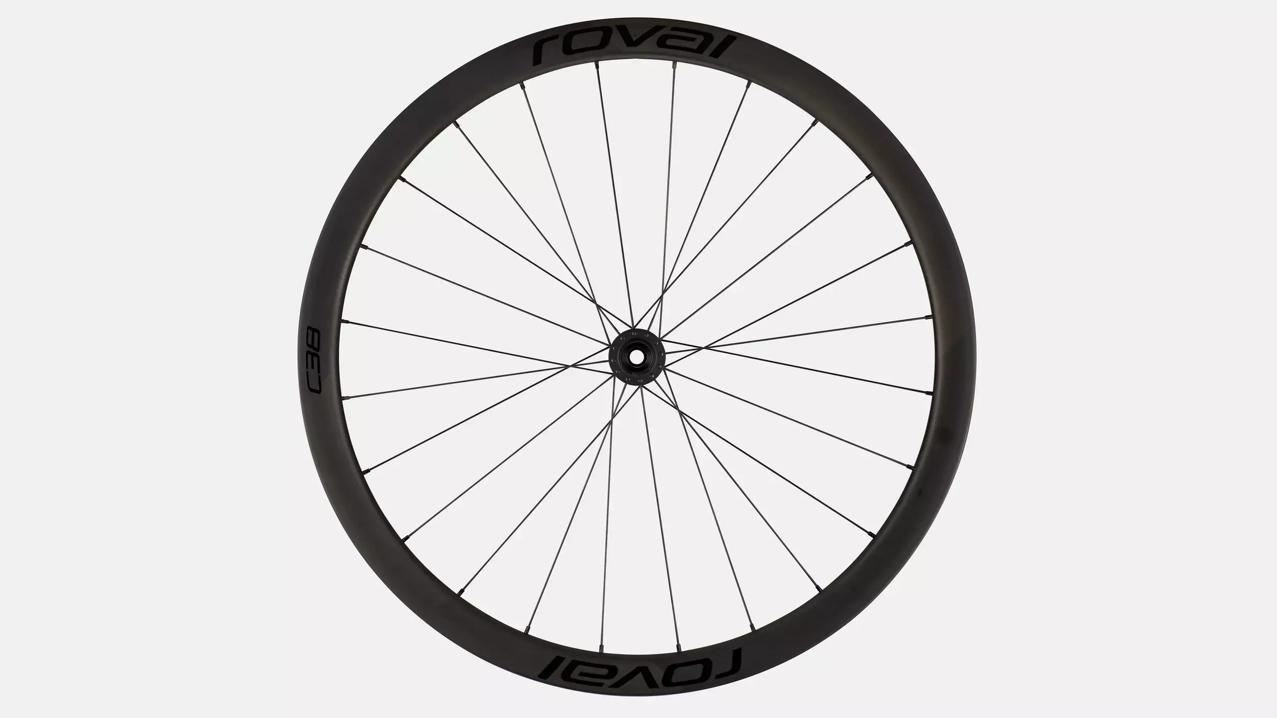 Roval Rapide C 38 Carbon Tubeless Disc Race Wielset Carbon/Zwart