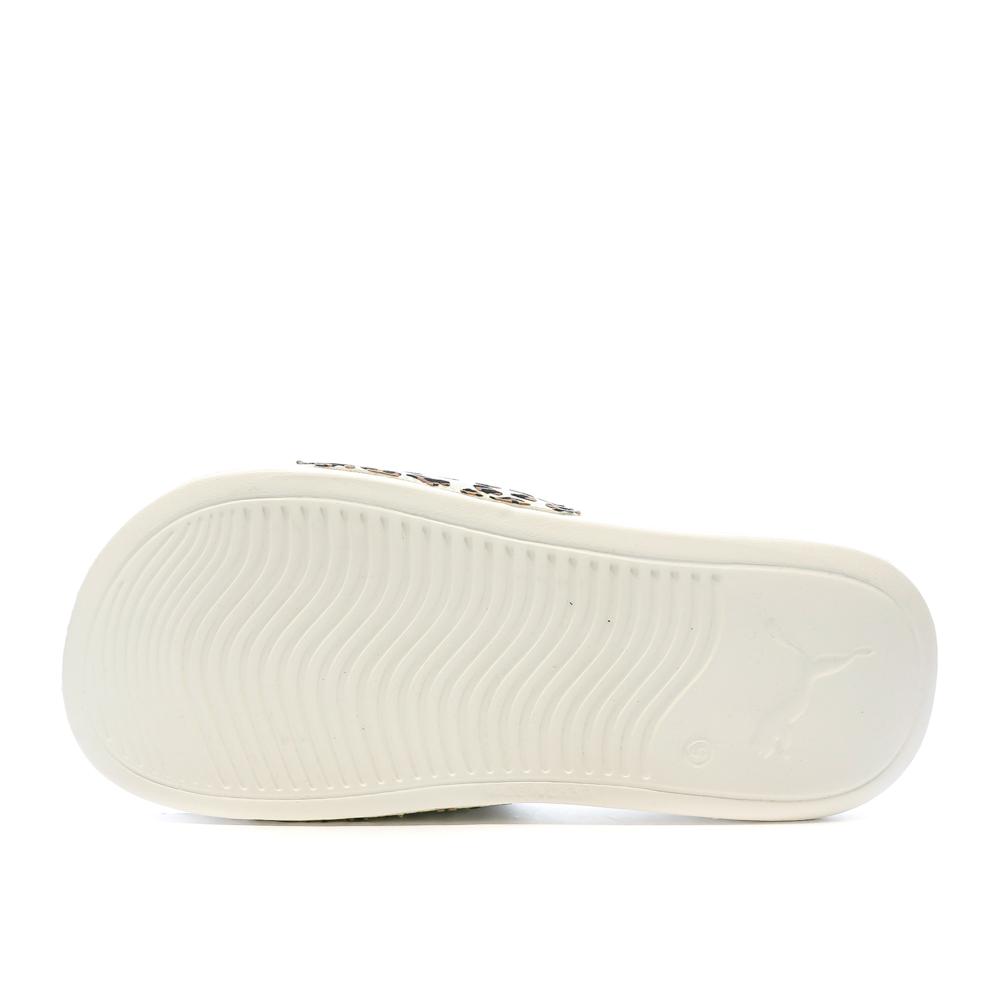 Puma Claquettes Beige à Motifs Femme Puma Popcat 20