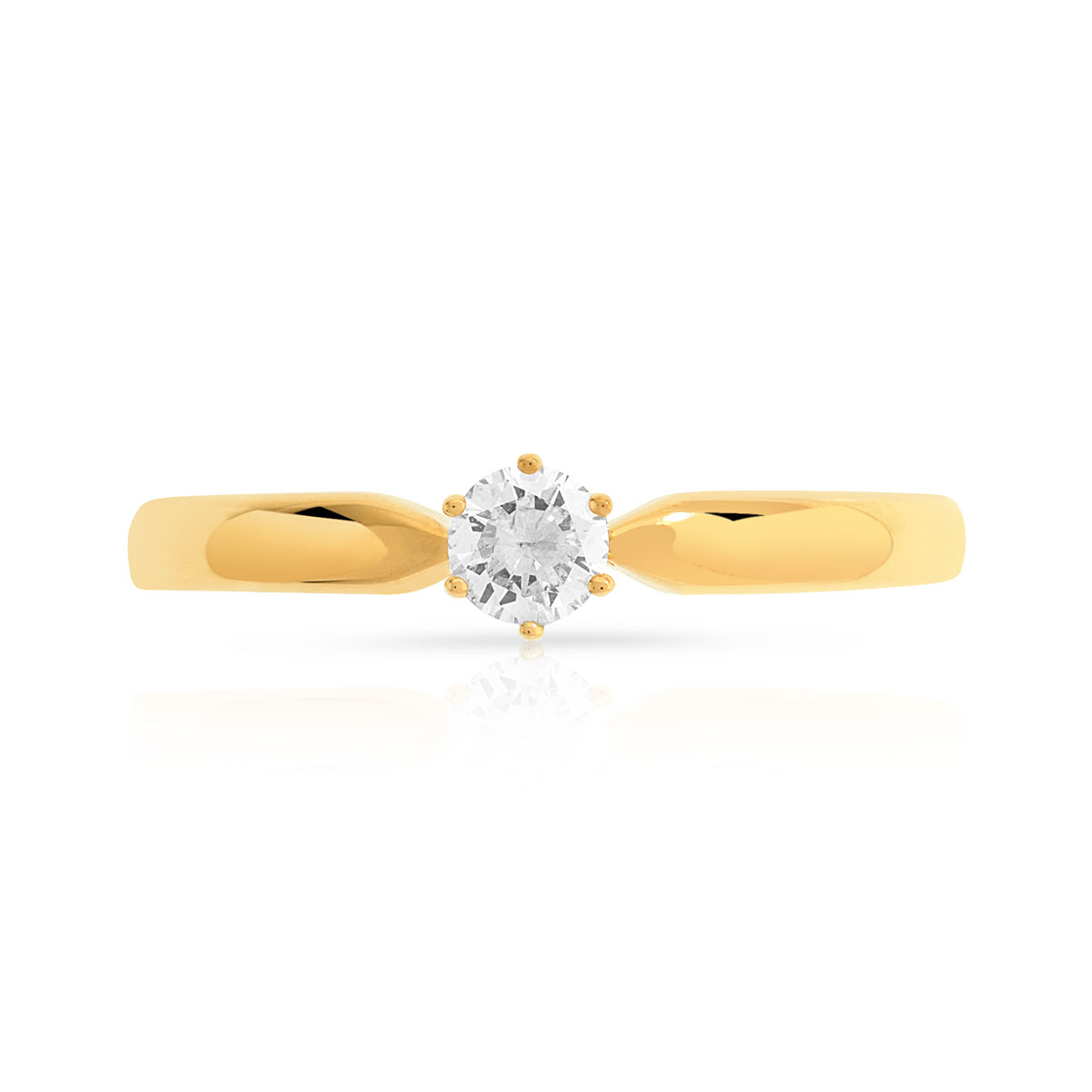 Bague solitaire or 750 diamant 15/100e de carat