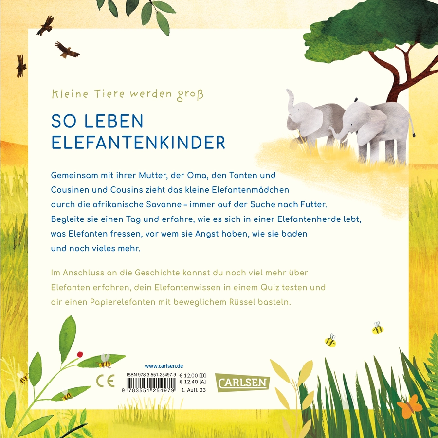 Carlsen Kleine Tiere werden groß - Der Elefant
