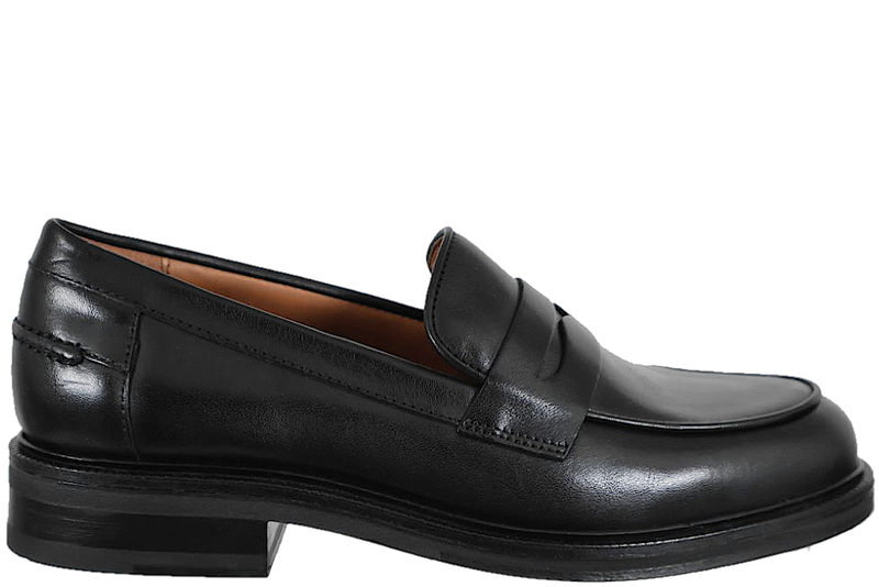 BILLI BI - CRUST SHINY LOAFERS I SORT GLAT SKIND