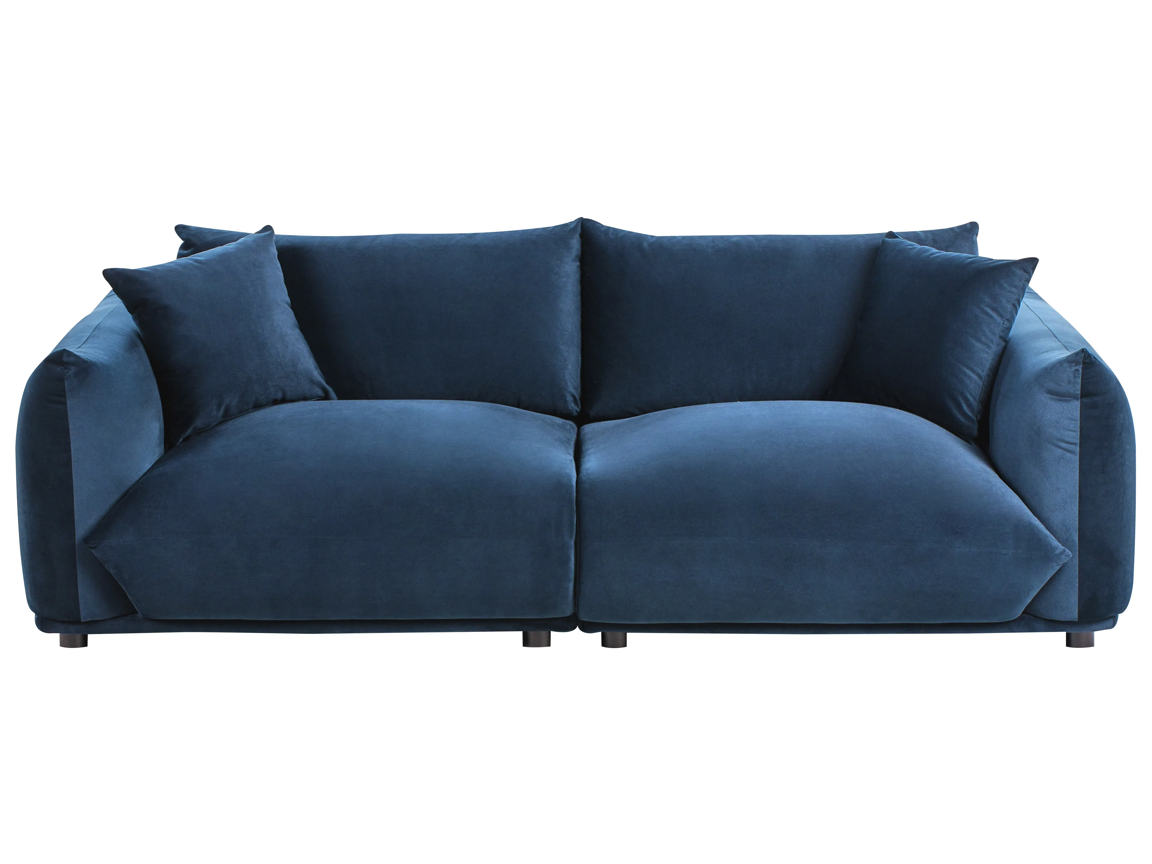 Bankenset 5-zits LUVOS Fluweel Donkerblauw