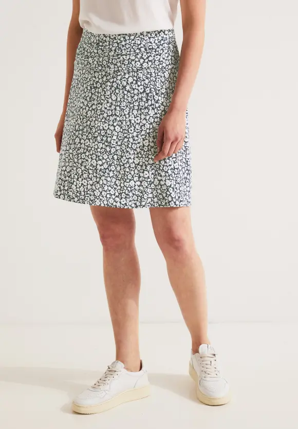 Blumenprint Minirock - cool vintage green