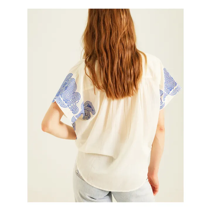 Sacrécoeur Blouse Maya Broderies Fleurs | Blanc