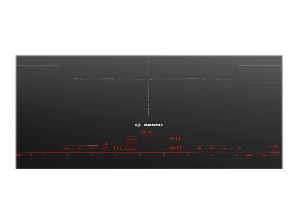Bosch Serie | 8 PXV901DV1E - Induktions kogeplade - 5 plader - Niche - bredde: 88 cm - dybde: 50 cm - skyl - sort