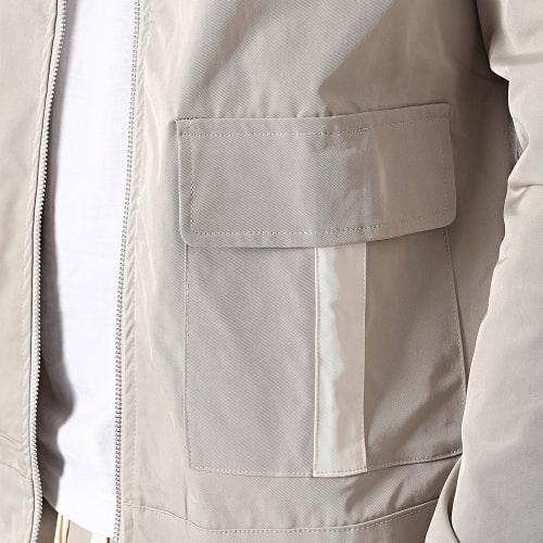Ensemble Veste Zippée Et Pantalon Cargo Beige Taupe Beige Clair