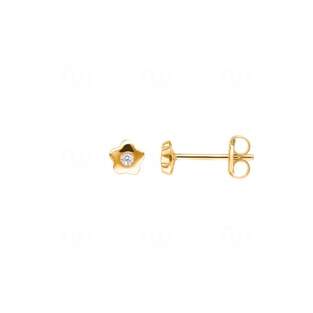 Ohrstecker 750/18 K Gelbgold Stern mit Zirkonia