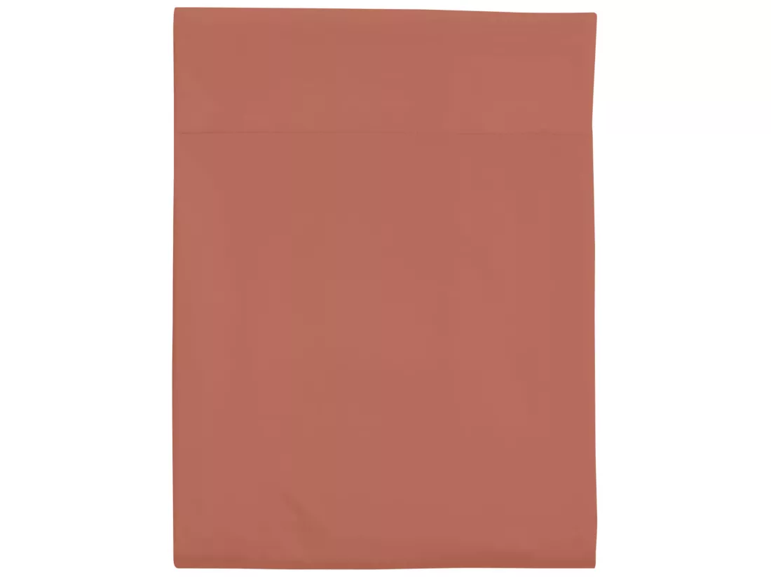 Drap plat 100% coton terracotta 270x310 cm