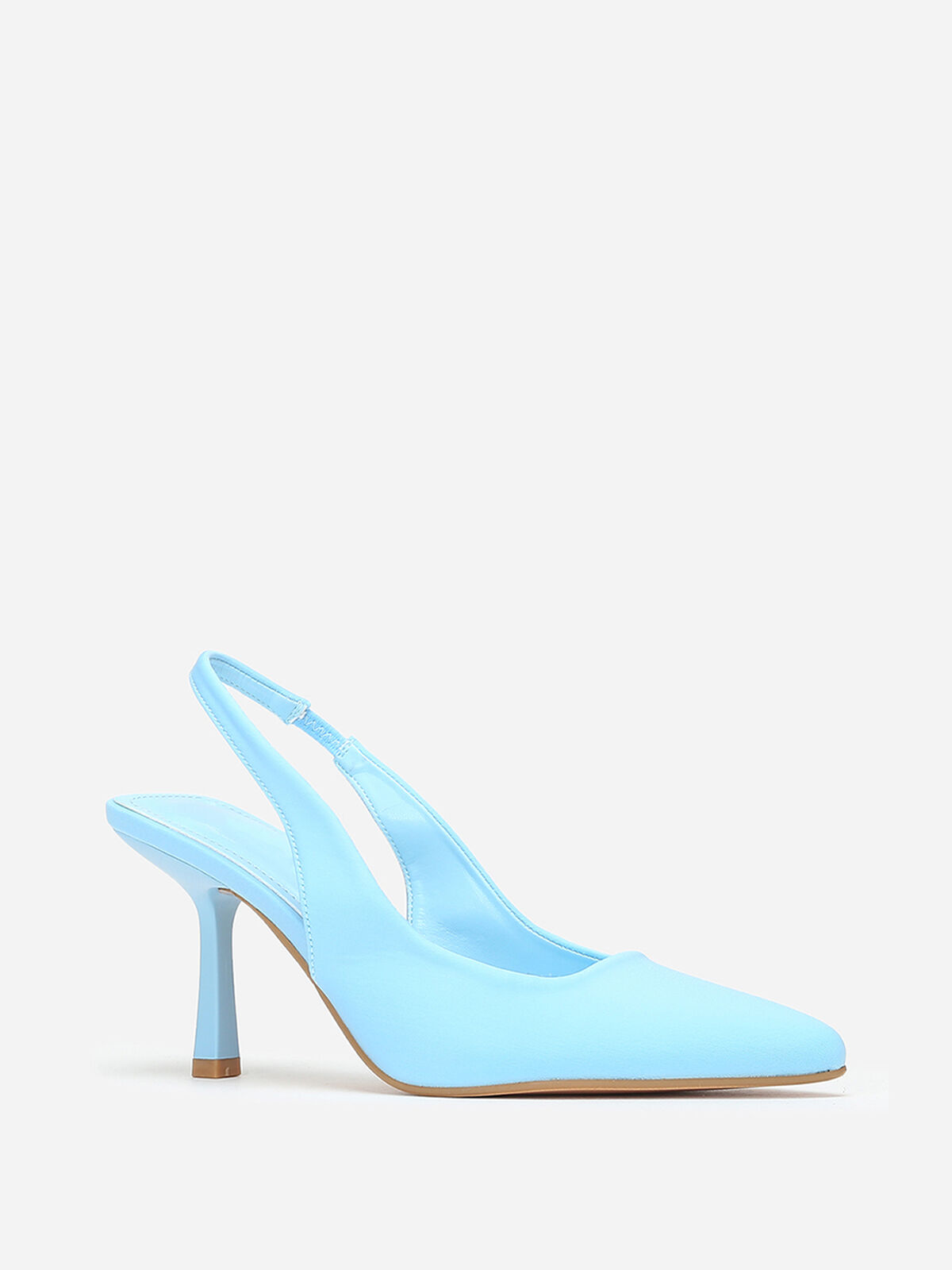 Escarpins ouverts pointus à talon fin- Bleu