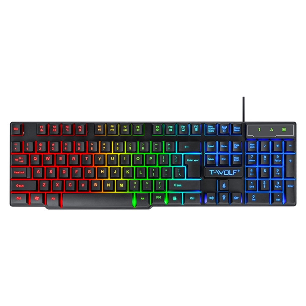 4in1 Gaming Combo Kit mit Maus / Headset / Mauspad / Tastatur mit RGB Hintergrundbeleuchtung QWERTY - Schwarz
