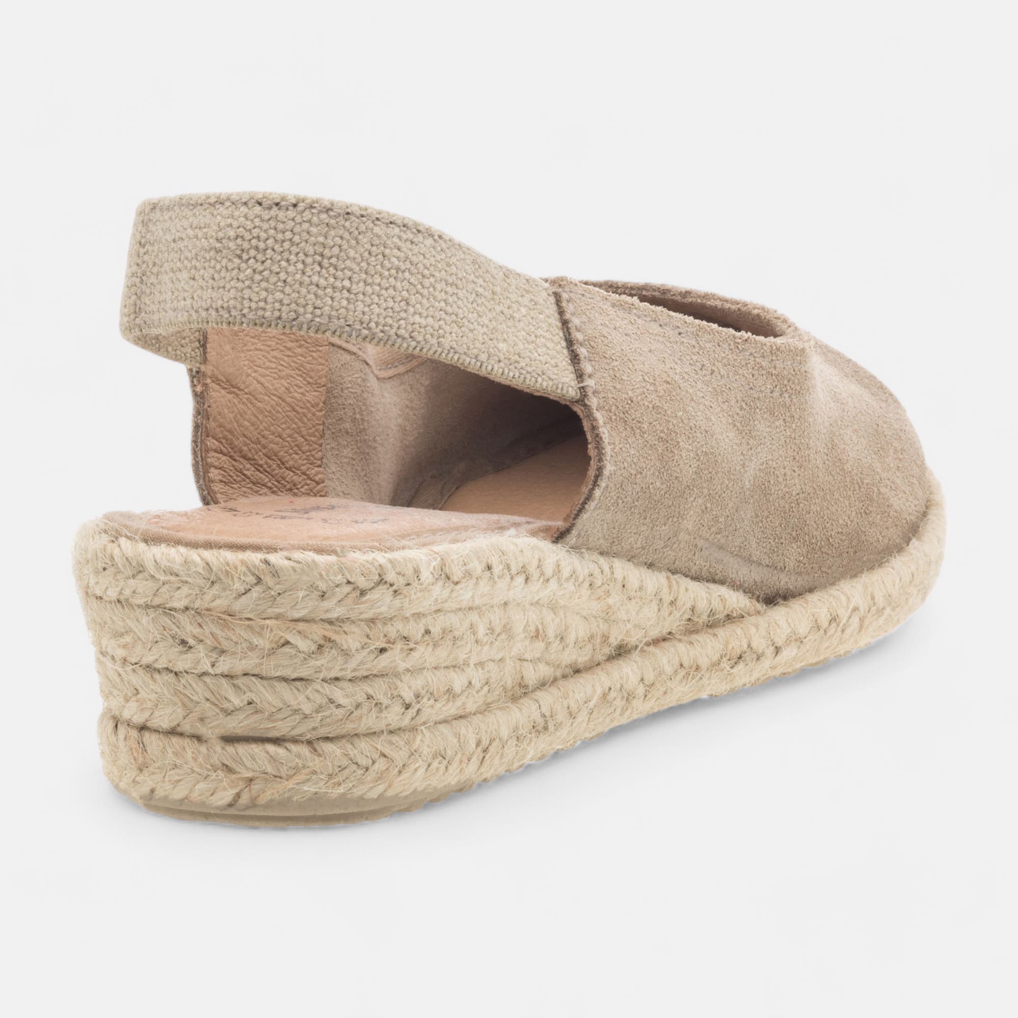Espadrilles Femme en cuir taupe