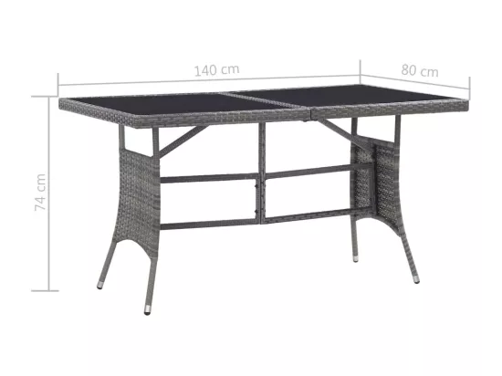 Ensemble à manger de jardin 5pcs Résine tressée Anthracite gris