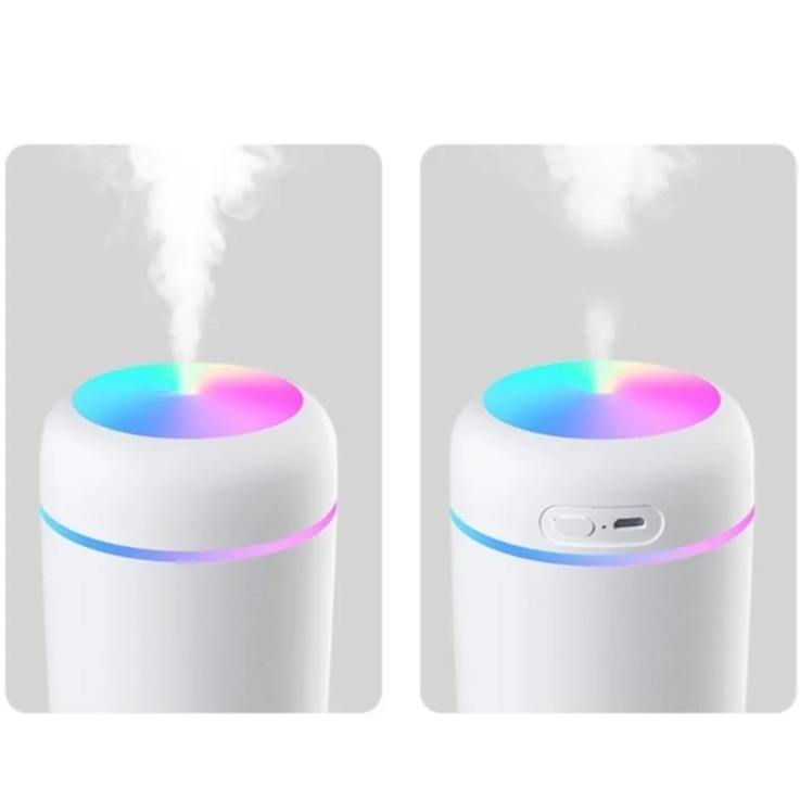 (300ml) Mini USB Luftbefeuchter Aroma Öl Diffuser mit LED Beleuchtung - Weiss