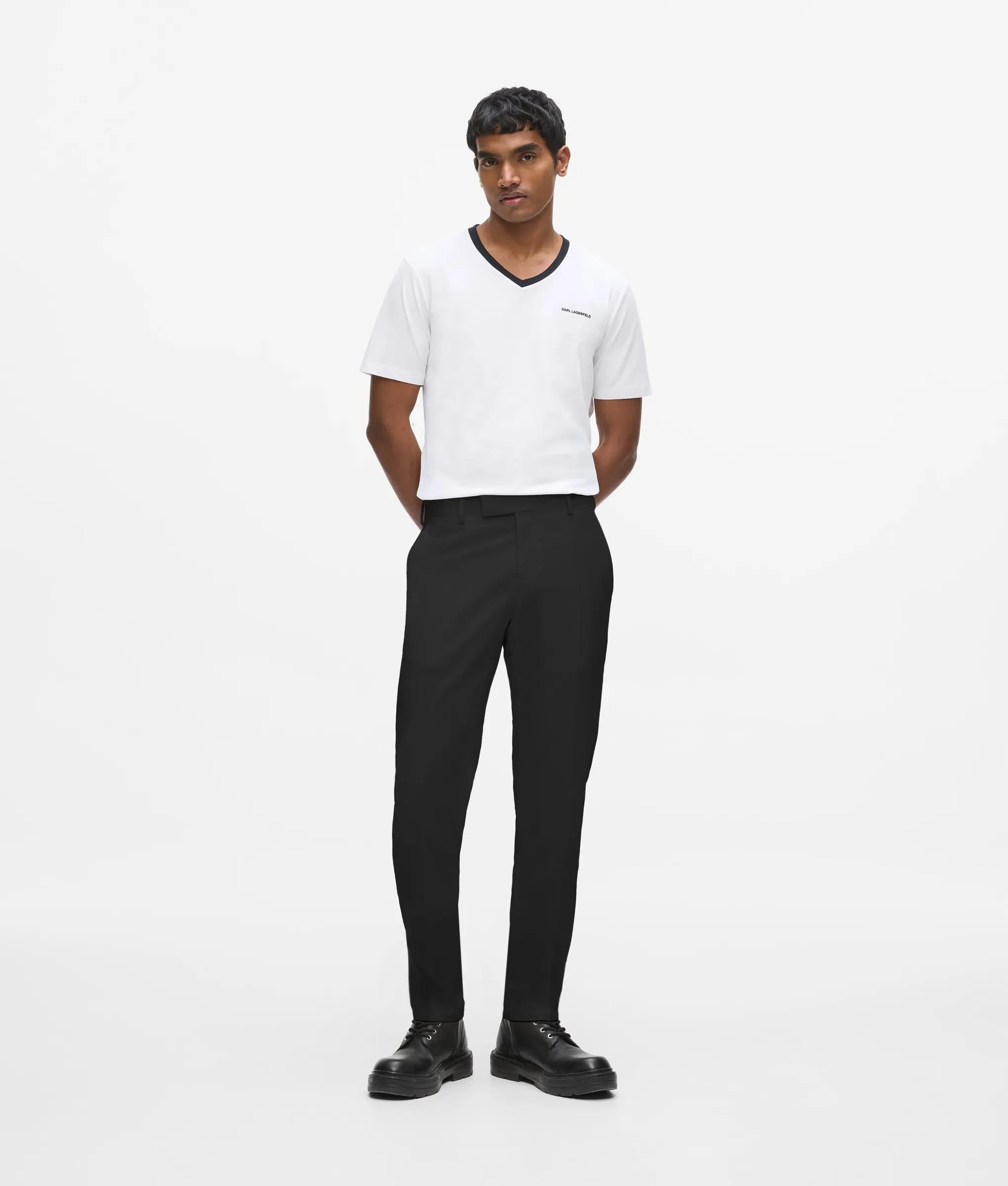 Contrast V-hals T-shirt