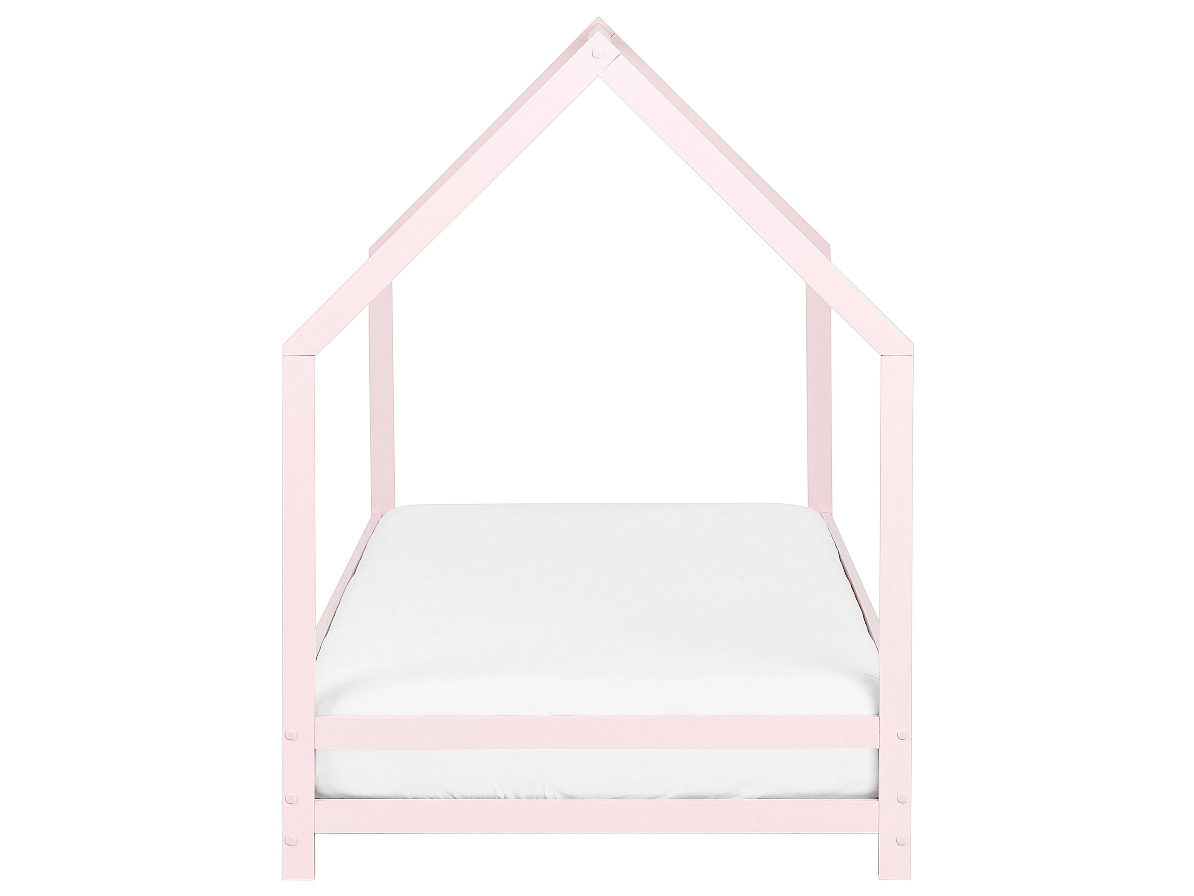 Kinderbed Huis Dennenhout APPY 90 x 200 cm Pastelroze
