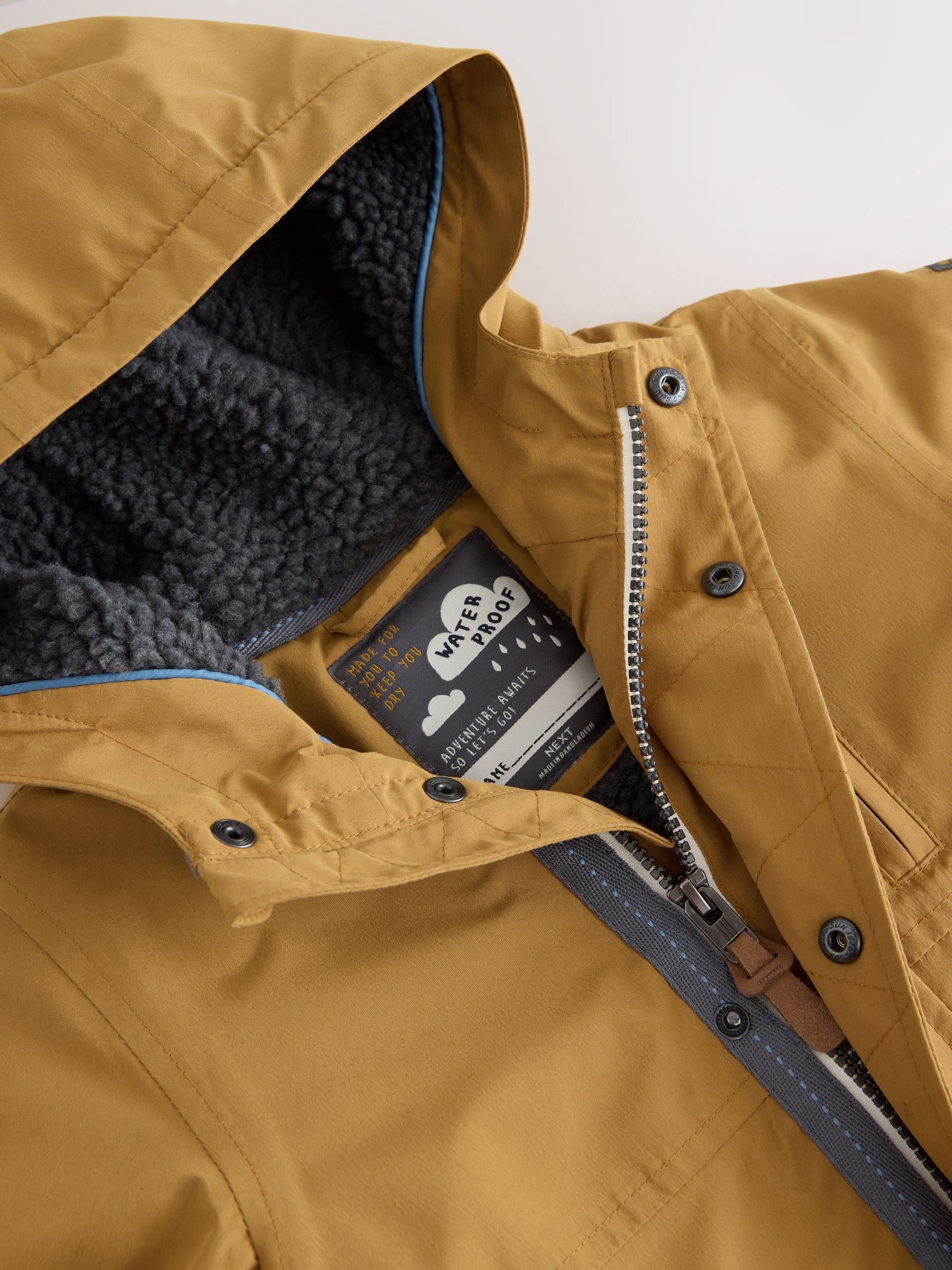 Okergeel - Waterdichte parka met borgvoering (3mnd -7jr)