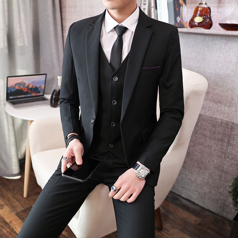 Bay Go Mall - Set: effen blazer + gilet met knopen + pantalon
