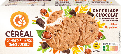 Céréal Sablés Pépites De Chocolat Et Saveur Noisette Sans Sucres 132g