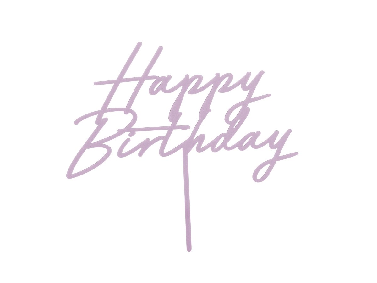Happy Birthday Taarttopper Paars 16,5cm