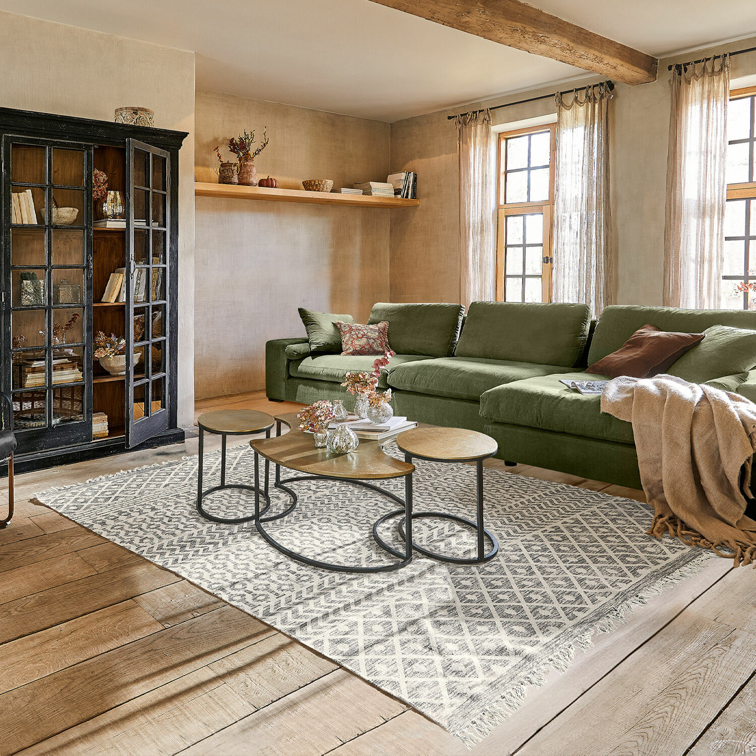In-  &  Outdoor-Teppich Champigny 200x300 cm | braun/creme
