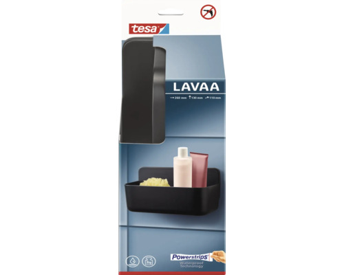 Douchemand Tesa LAVAA zwart mat 40516-00000-00